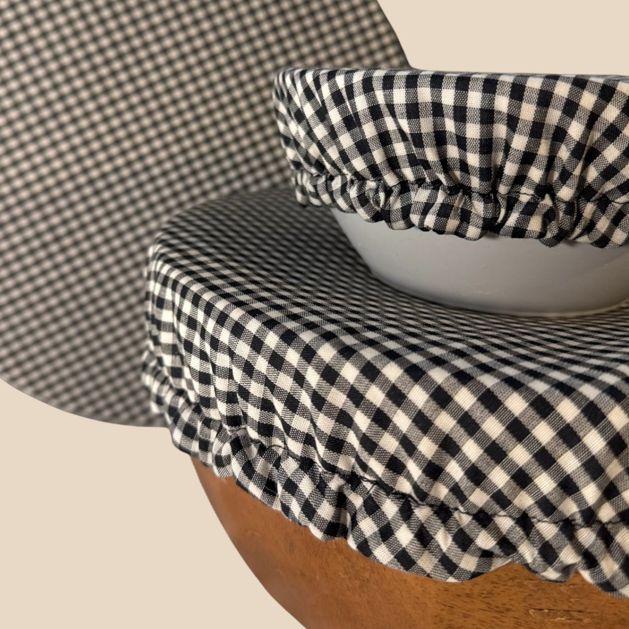 Black and White Checkered Bowl Covers