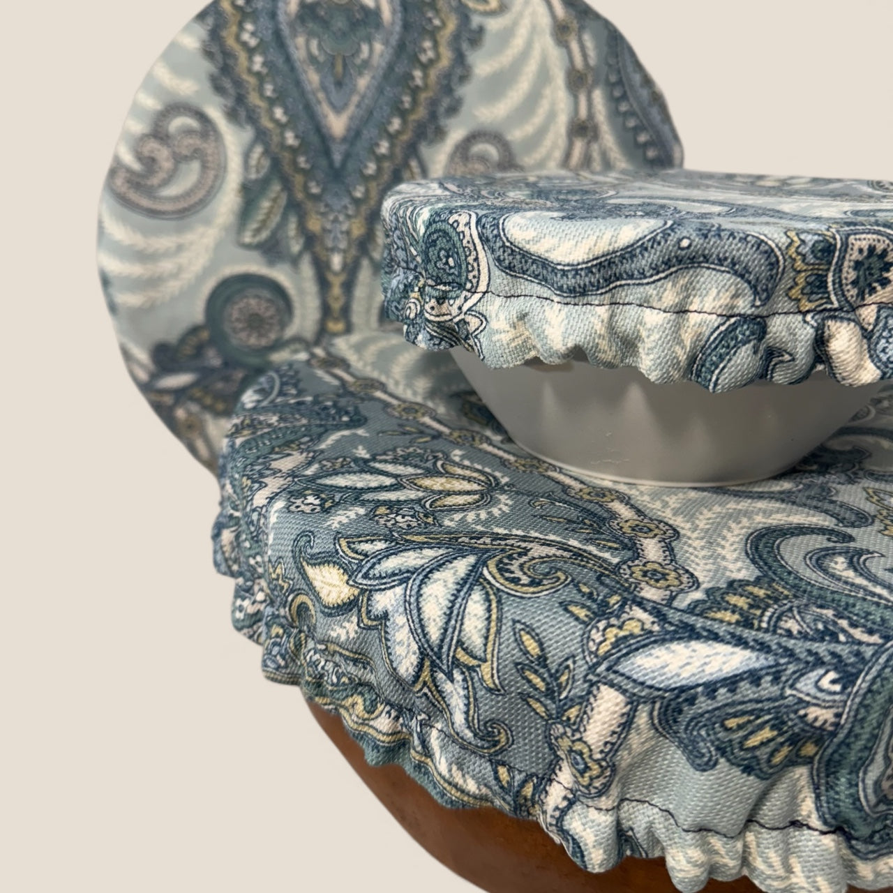 Paisley Blue Bowl Cover Set