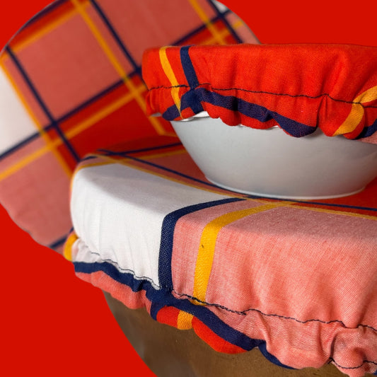Red Plaid Bowl Covers